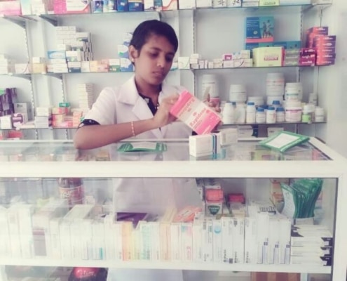 Thilaksha at the hspital pharmacy