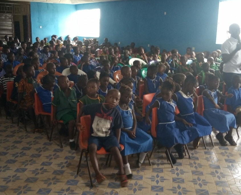 Team leader among the children